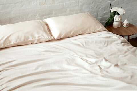Sustainable, Soft, Cooling Eucalyptus Sheets in Beige 