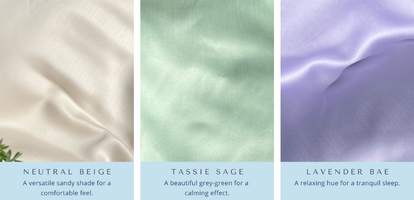 Bed&Butter Eucalyptus Sheets in Neutral Beige, Tassie Sage and Lavender Bae