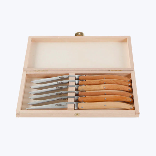 Goyon-Chazeau Black Paperstone Steak Knives Boxed Set/6