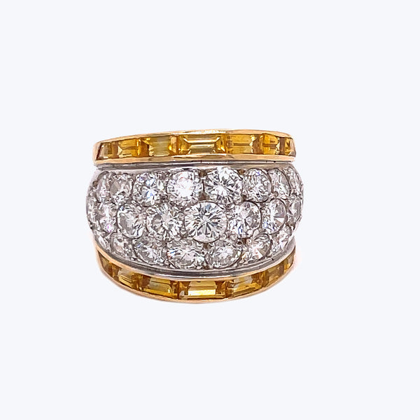 Chaumet Vintage 0.45 CTW Diamond 18 Karat Gold French Bombay Ring
