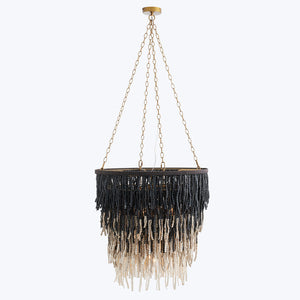 black and white beaded chandelier