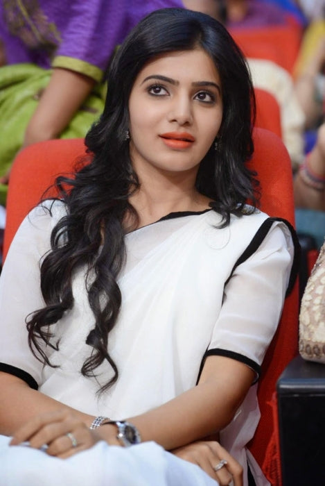 samatha in white saree