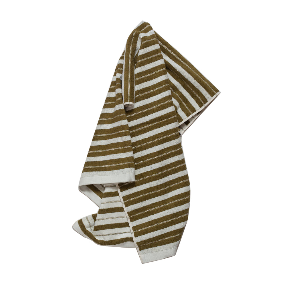 BAINA  ROMAN POOL TOWEL IN TABAC & NOIR – RELIQUARY
