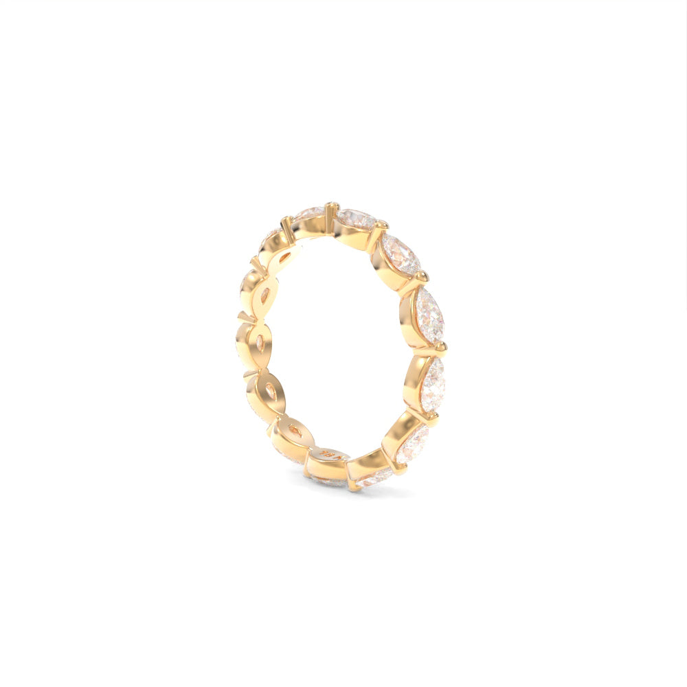 Amelia Petite Band Moissanite - 18K Champagne Gold