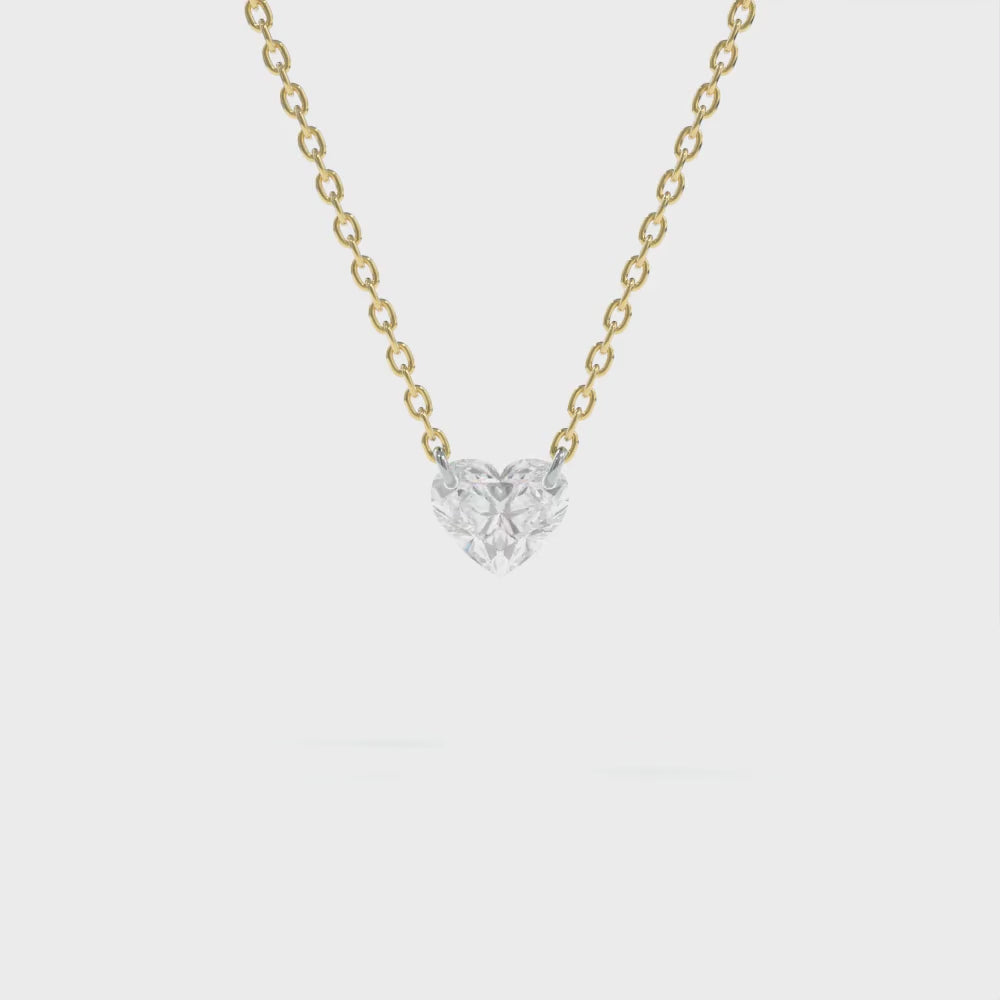 Chopard - CHOPARD 18K YELLOW GOLD 5 FLOATING DIAMOND HEART NECKLACE
