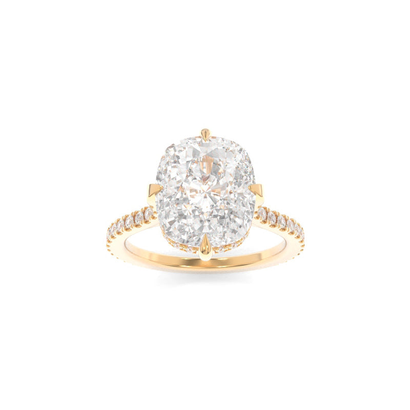 Cushion OEC Moissanite Ring  2 CT Elongated Cushion OEC Colorless