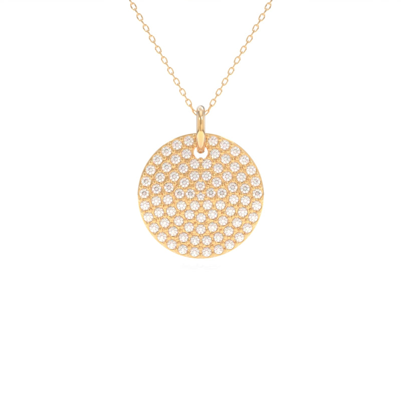 pave diamond circle pendant