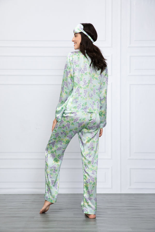 Lily Of the Valley Print Washable Silk Pajamas Set – Fleur Feels