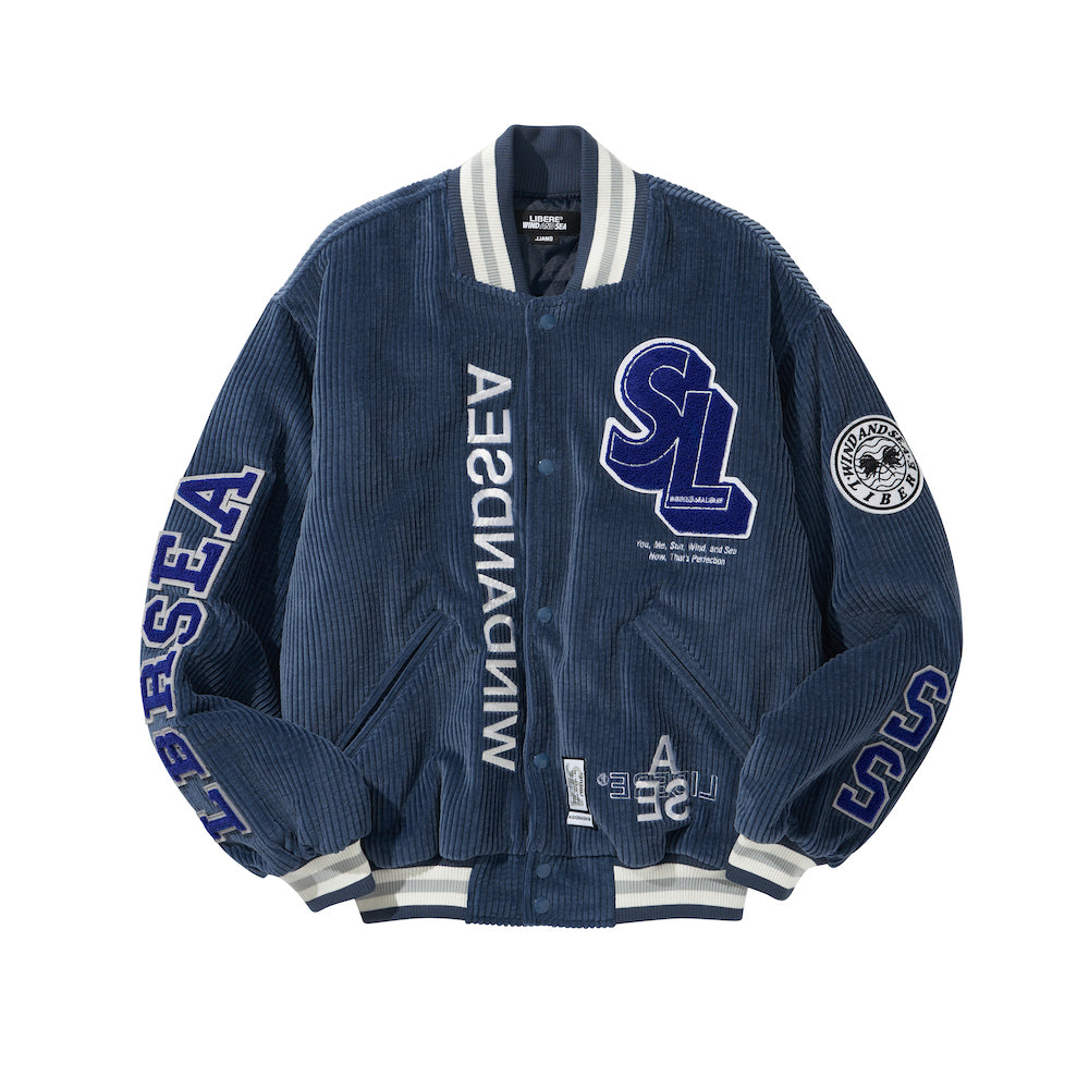 WDS X LIBERE VARSITY JACKET NAVY-