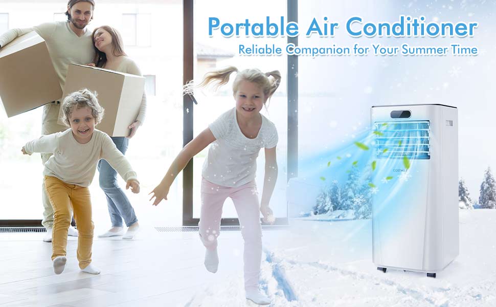 10000 BTU Portable Air Conditioner Air Cooler with Remote Control for Home & Office