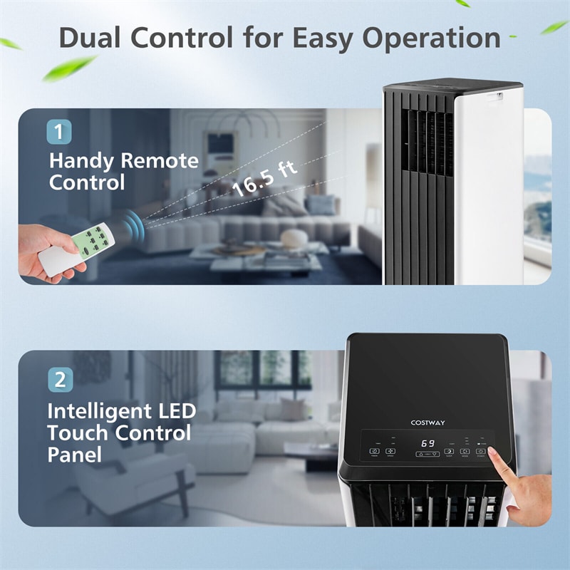 10000 BTU Portable Air Conditioner 3-in-1 AC Cooling Unit with Dehumidifier, Remote Control & Window Kit