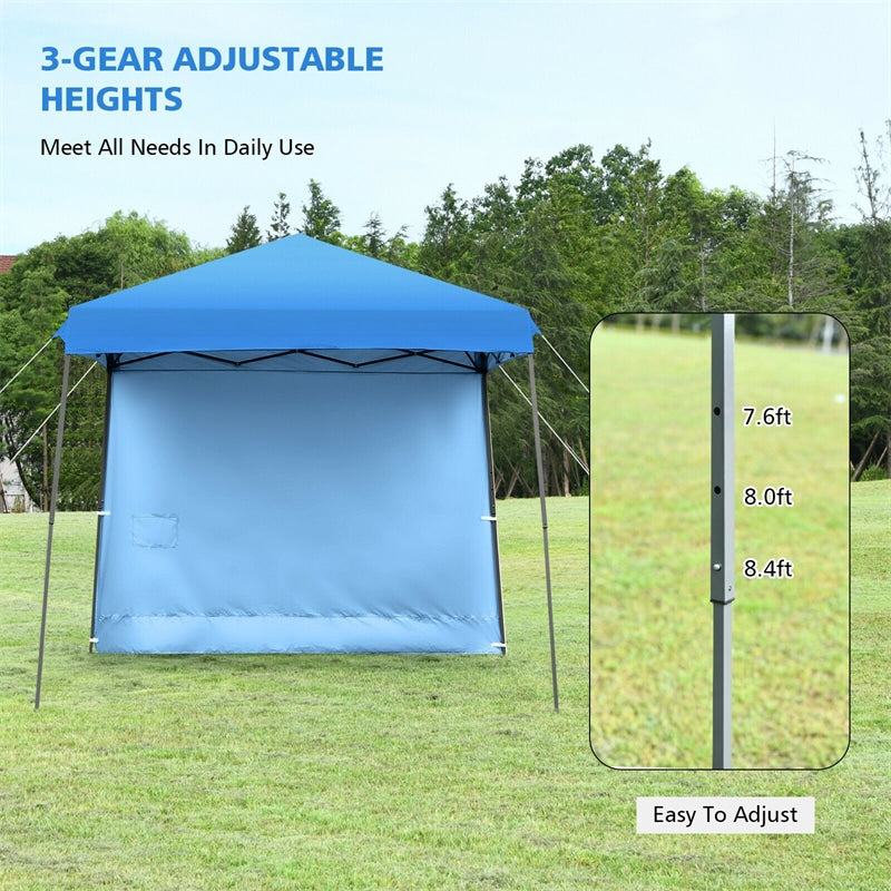 10x10 ft Slant Leg Pop up Canopy Tent with Detachable Side Wall