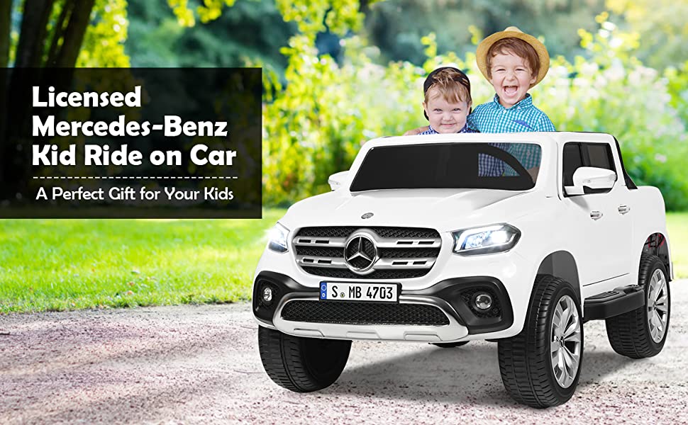 12V 2-Seater Kids Ride On Truck Car Licensed Mercedes Benz X Class RC with Remote Control