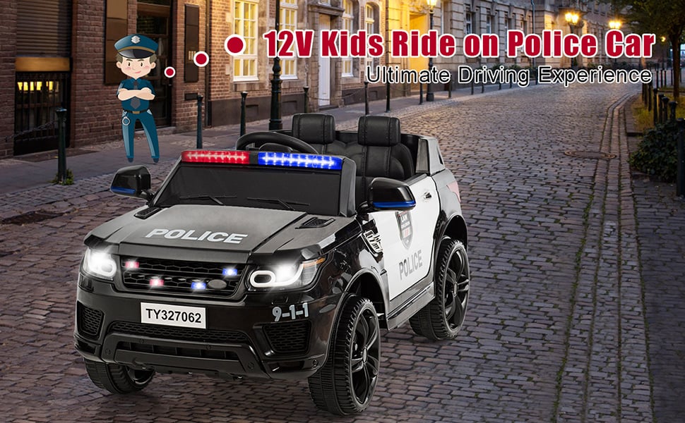 12V Battery Powered Kids Electric Ride On Police SUV Car with Remote Control