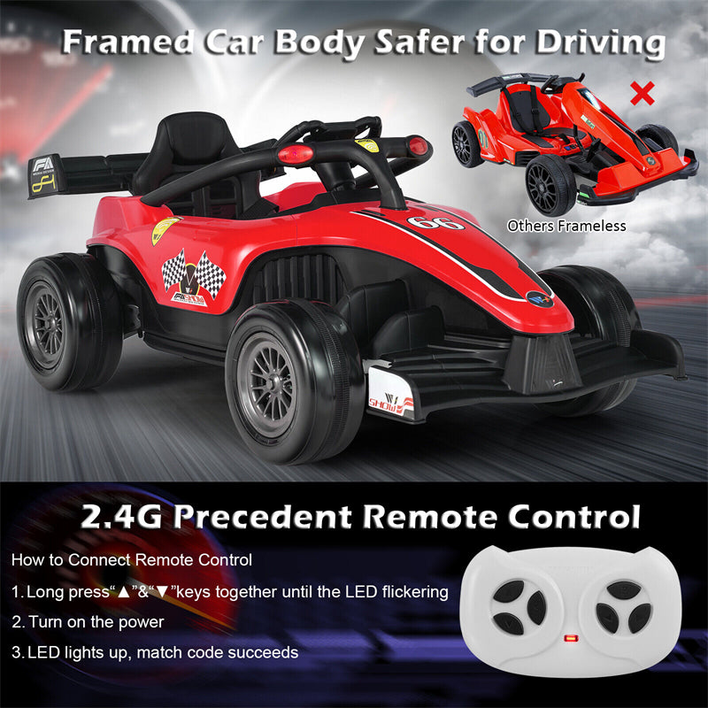 12V Kids Electric Ride on Racing Car Motorized Vehicle Toy with Remote Control