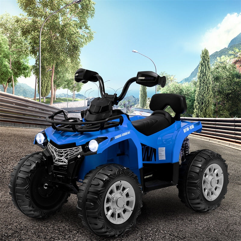 12V Kids Ride-On ATV Toy Car Battery Powered Electric Vehicle with Storage Basket