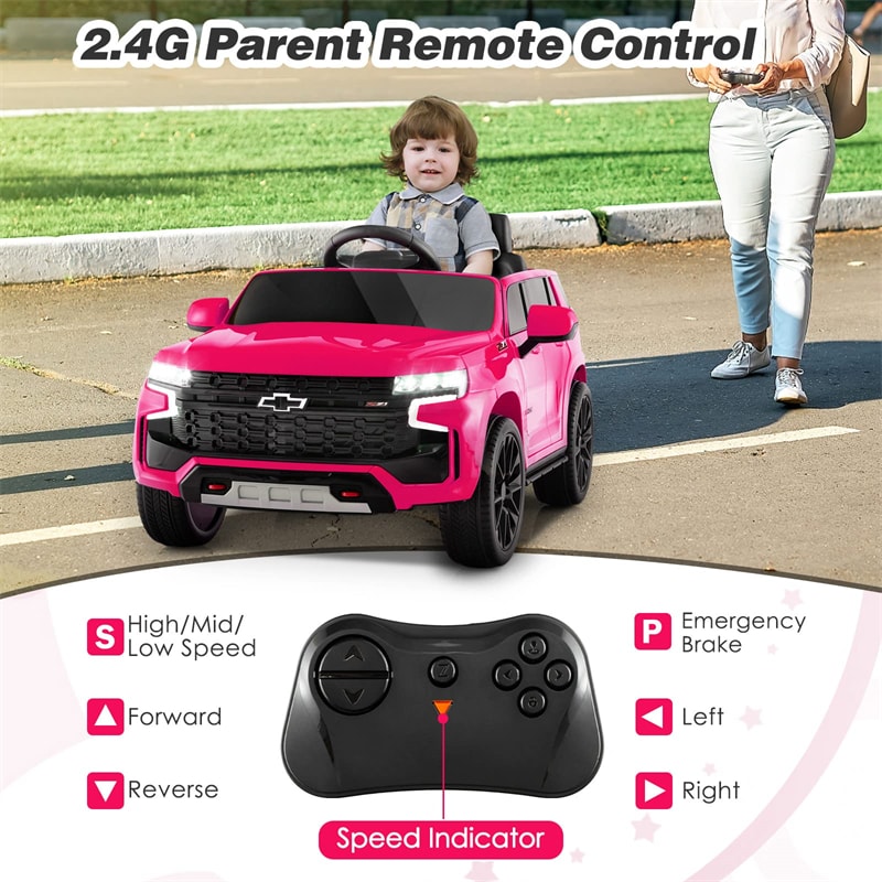 12V Kids Ride On Car Chevrolet Tahoe Battery Powered Electric SUV with Remote Control Light Music