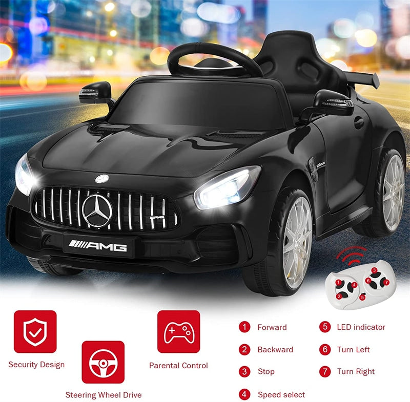 Coche para niños Mercedes Benz GTR con licencia de 12 V y mando a distancia