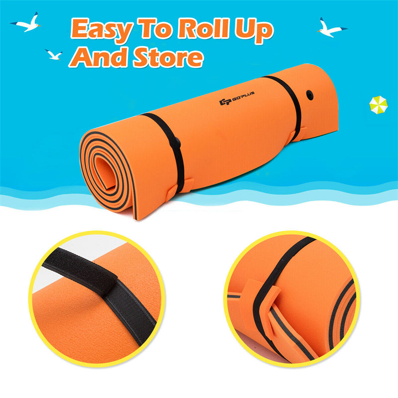 12' x 6' Floating Water Pad Mat 3 Layer Tear-Resistant XPE Foam for Beach Ocean Lake