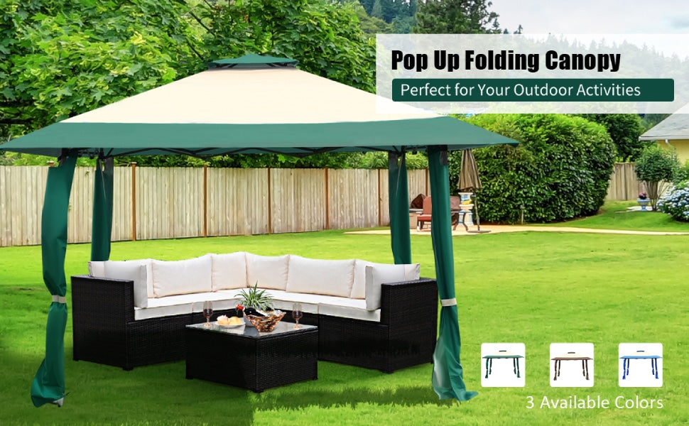 13' x 13' Outdoor Pop Up Wedding Party Canopy Tent Shelter Gazebo