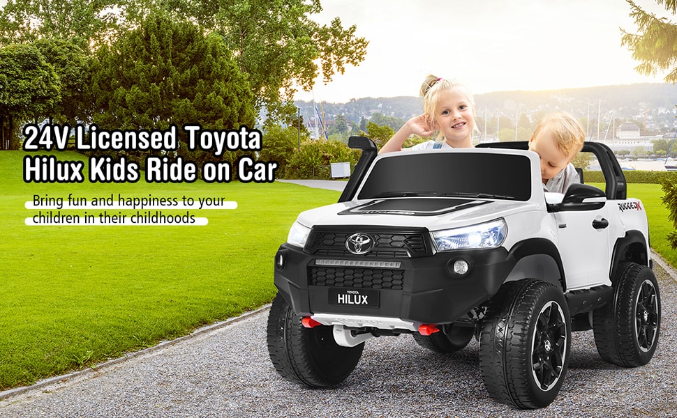 24V Licensed Toyota Hilux Kids Ride On Truck Car 2-Seater 4WD w/ Remote Control