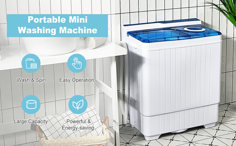 26lbs Portable Washing Machine Compact Washer Dryer Unit Sale - Bestoutdor