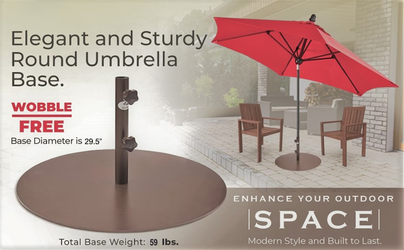 29.5 Inches Round Outdoorr Steel Market Umbrella Base Stand