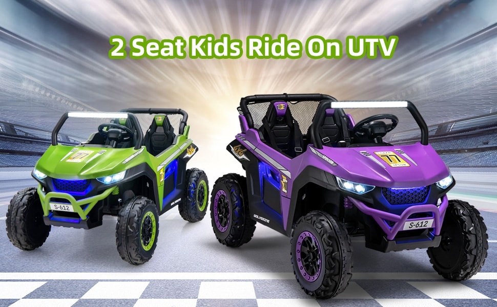 2-Seater Kids Ride On UTV 12V Electric Truck Power Wheels Car with Remote Control