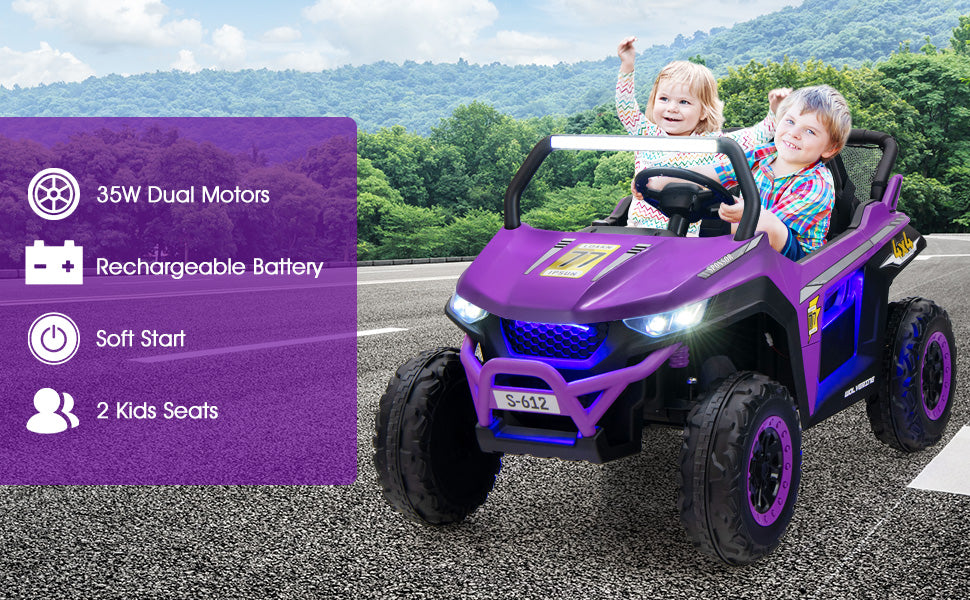 2-Seater Kids Ride On UTV 12V Electric Truck Power Wheels Car with Remote Control