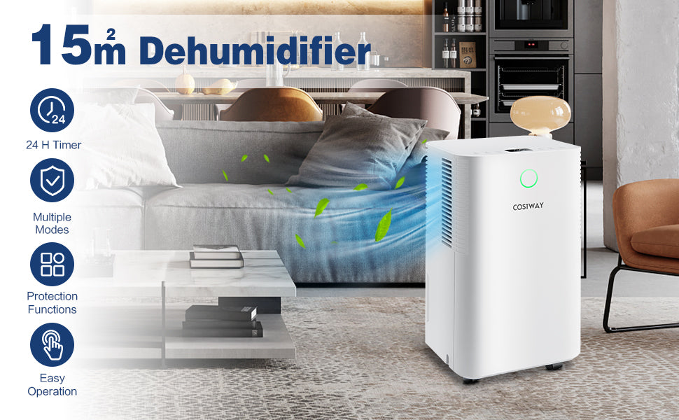 32 Pints Basement Dehumidifier 2000 Sq. Ft Portable Dehumidifier with 3 Modes 2 Speeds for Home Office