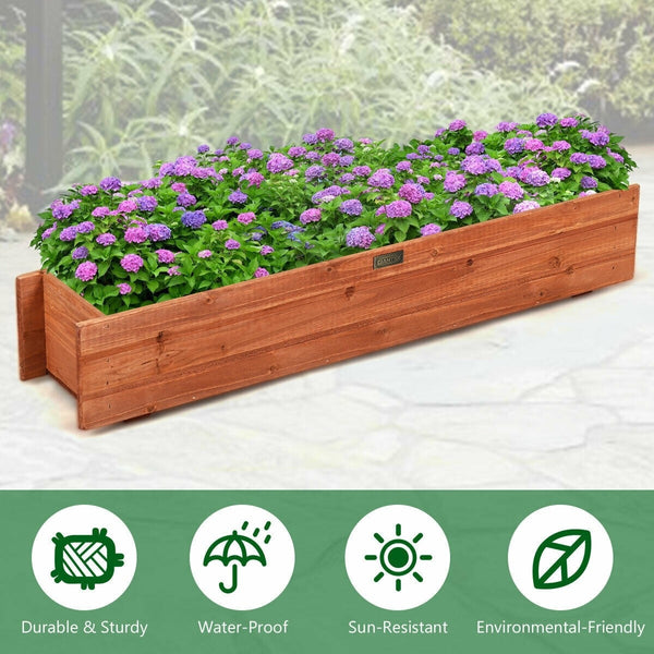 36" L x 7" W Wooden Raised Garden Bed Window Mounted Planter Box