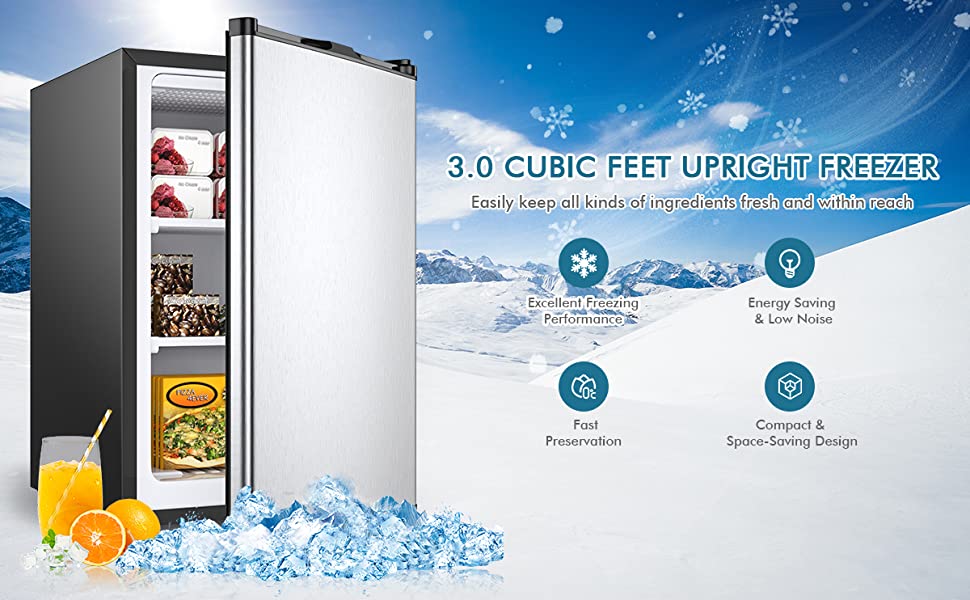 Small Upright Freezer 3.0 Cu.Ft Mini Freezer for Apartment Sale