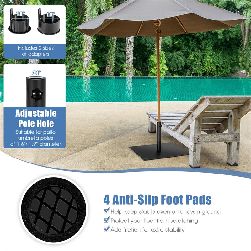 42 LBS Square Patio Umbrella Base 25 Inch Weighted Umbrella Base