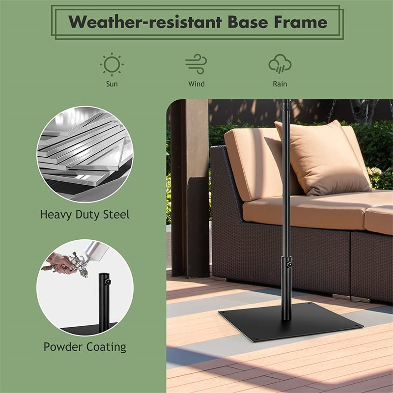 42 LBS Square Patio Umbrella Base 25 Inch Weighted Umbrella Base