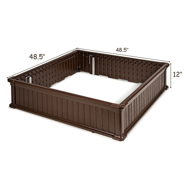 48.5" L x 48.5" W Raised Garden Bed Outdoor Rectangle Plant Box