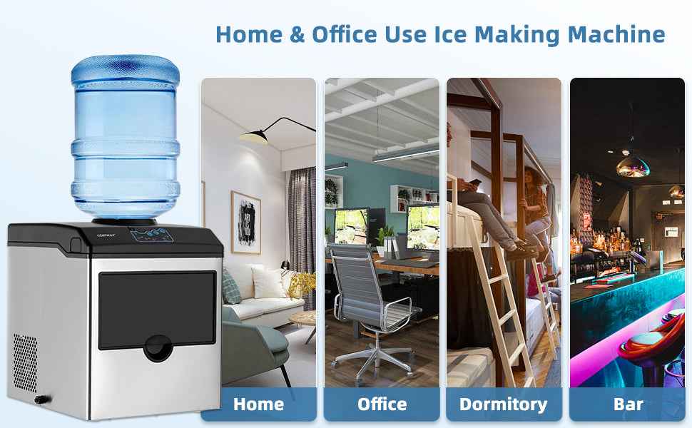 2-in-1 Countertop Water Dispenser Built-in Ice Maker Sale - Bestoutdor