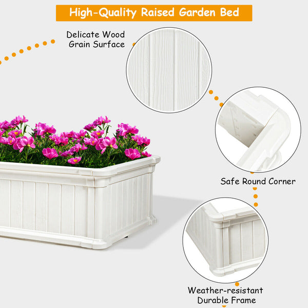 48" L x 24" W Raised Garden Bed Outdoor Rectangle Plant Box