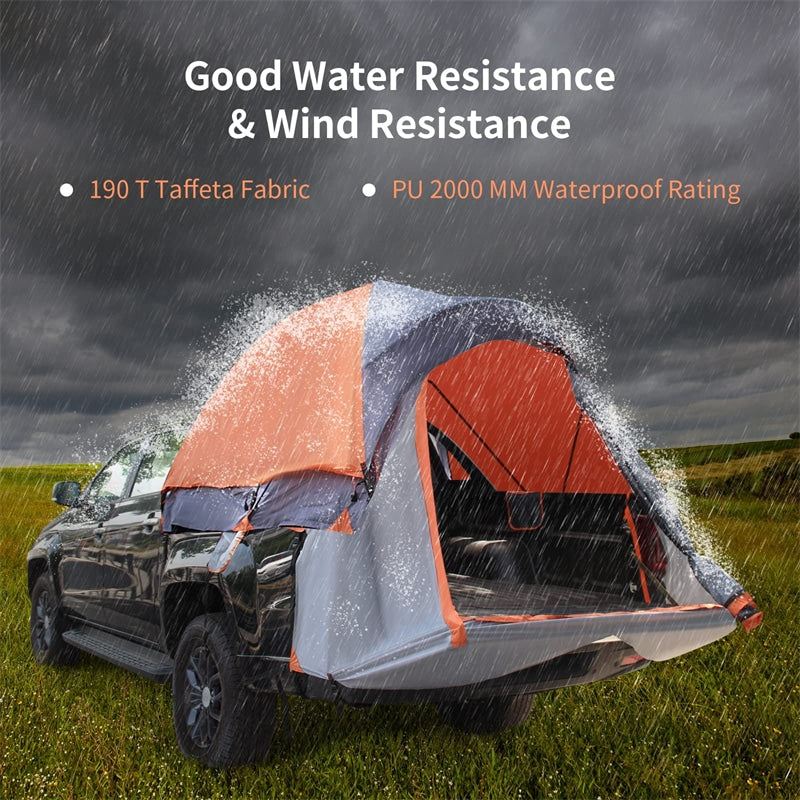 2-Person Portable Pickup Truck Tent with Removable Rainfly & Carrying Bag