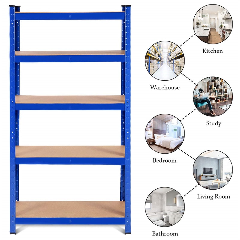 60 Inch Metal Garage Storage Shelves 5-Tier Adjustable Garage Shelves Tool Organizer