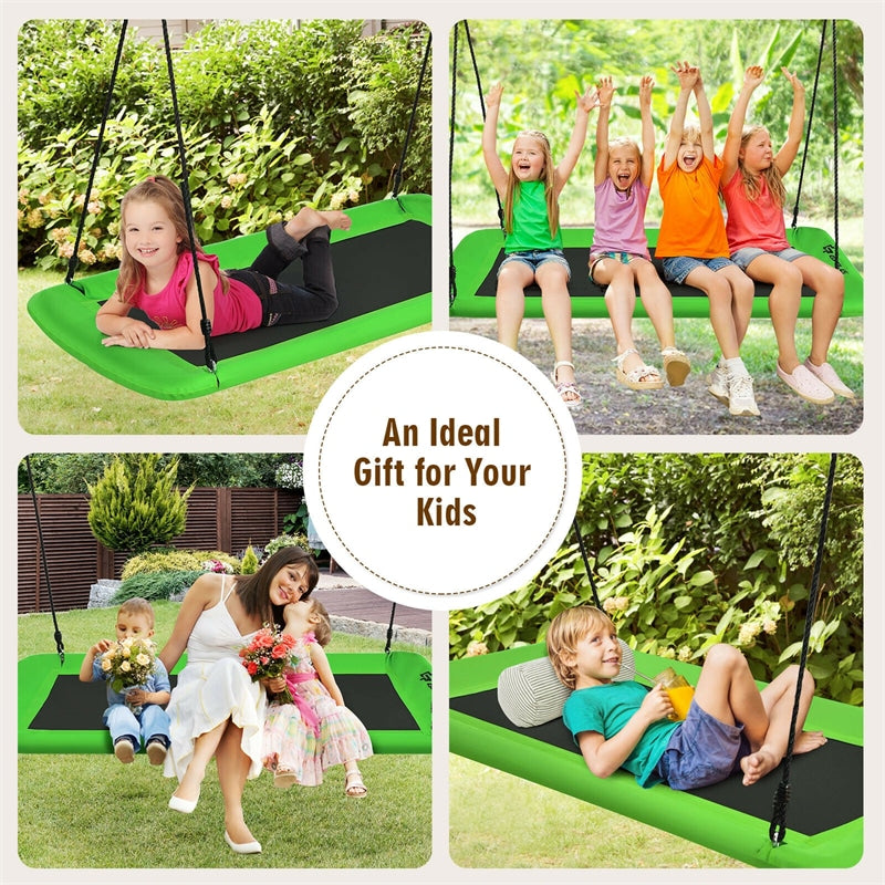 60" Platform Saucer Tree Swing Surf with Hanging Straps for Kids and Adults