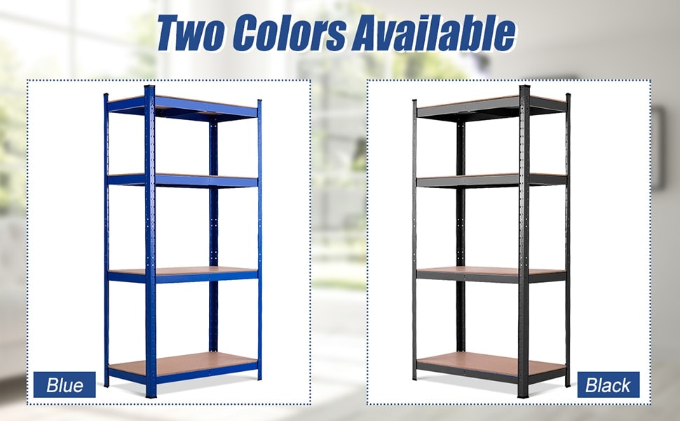 63 Inch Heavy Duty Garage Storage Shelves 4-Tier Adjustable Shelving Unit Organizer Rack