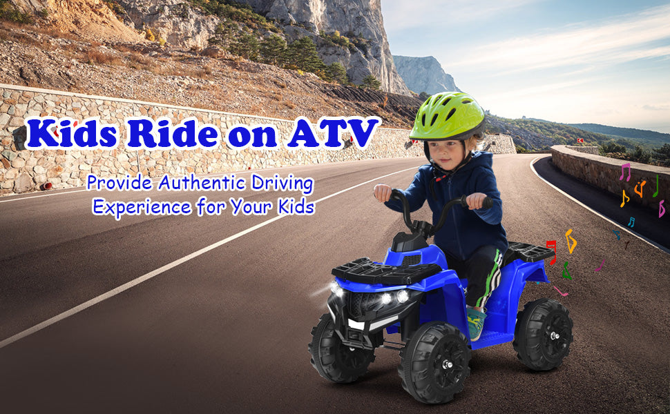 6V Battery Powered Kids Electric Ride-on ATV 4 Wheeler Quad Vehicle