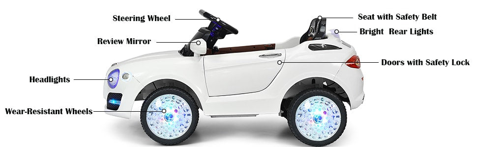 6V Kids Ride-On SUV Car Battery Powered Vehicle with Parental Remote Control