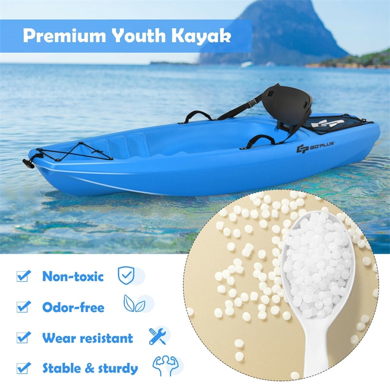 6ft Sit-On-Top Youth Kids Kayak with Paddle and Folding Backrest