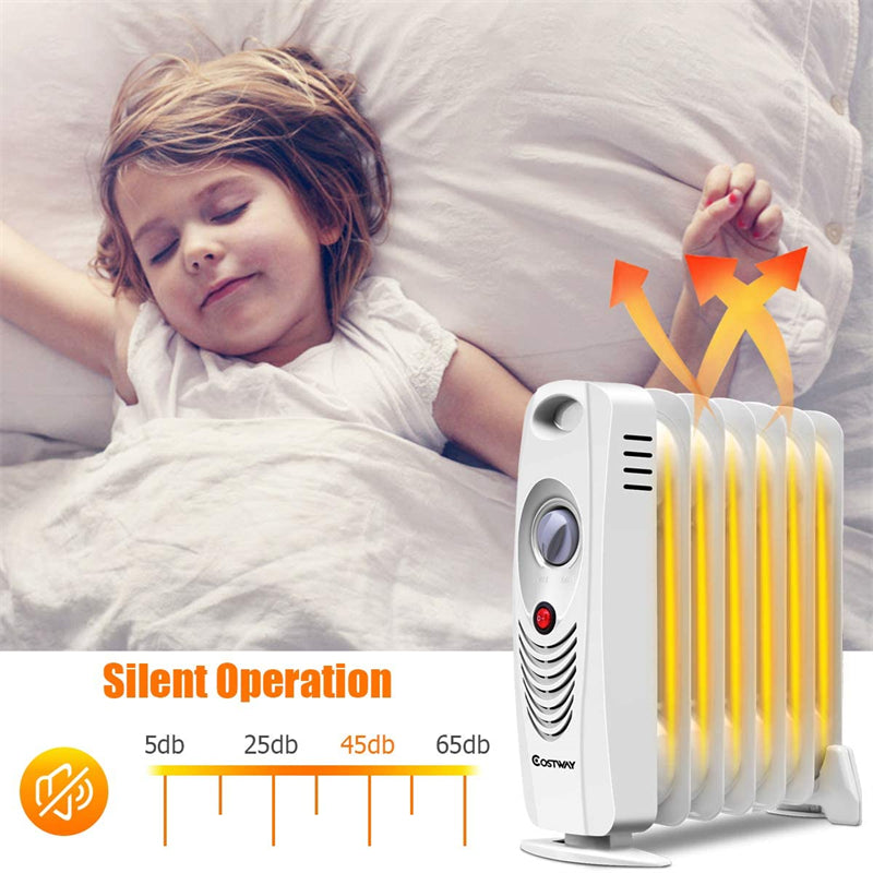 700W Portable Electric Oil Filled Space Radiator Heater for Home Indoor