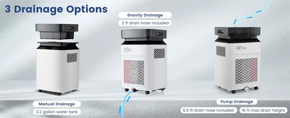 70 Pints Dehumidifier for Basement Home, 4,500 Sq.Ft Energy Efficient Dehumidifier with Pump, Drain Hose, 4 Wheels & 2.2 Gal Water Tank