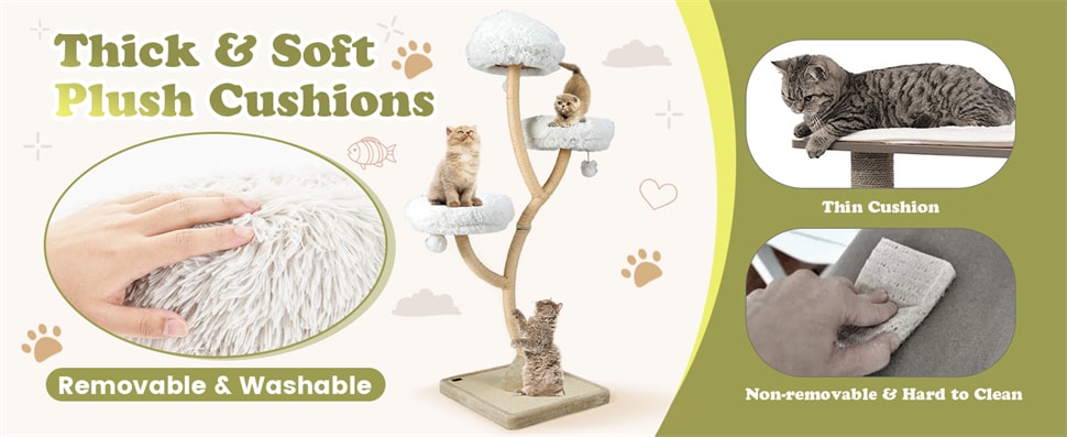 70" Tall Cat Tree Multi-Level Large Cat Tower with 3 Warm Perches, Scratching Posts, Board & 3 Jingling Balls for Large Cats Indoors