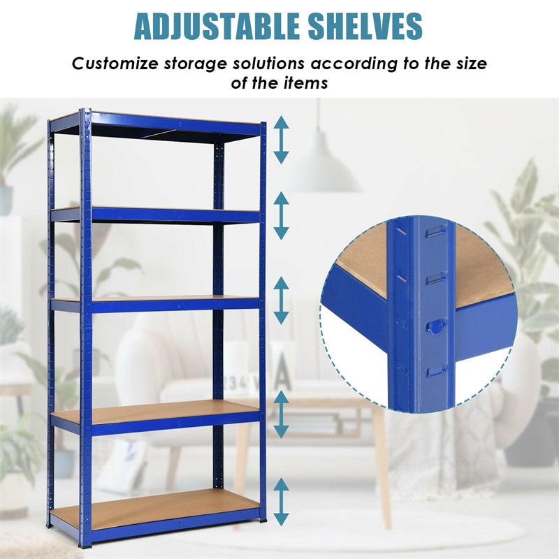 72 Inch 5-Shelf Steel Storage Rack Display Stand with Adjustable Shelves