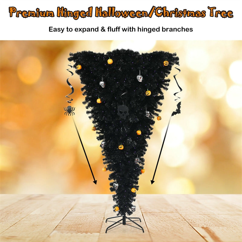 7FT Upside Down Artificial Christmas Tree for Holiday Decorations