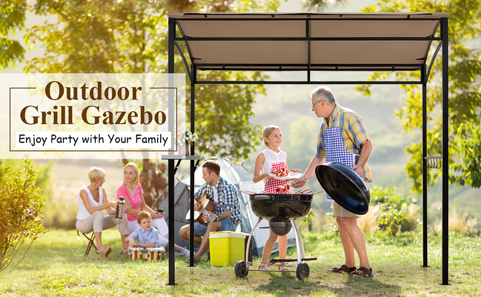 7' x 4.5' Outdoor Grill Gazebo Patio Garden BBQ Canopy Shelter